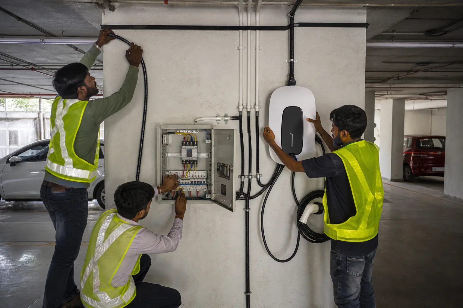 EV charging electrical infrastructure installation in India