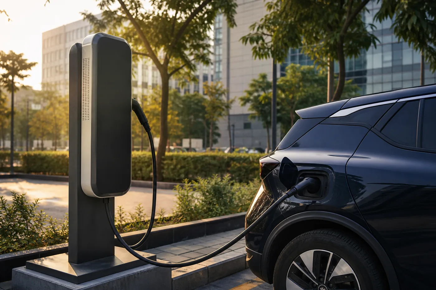 EV charging station in an Indian city
