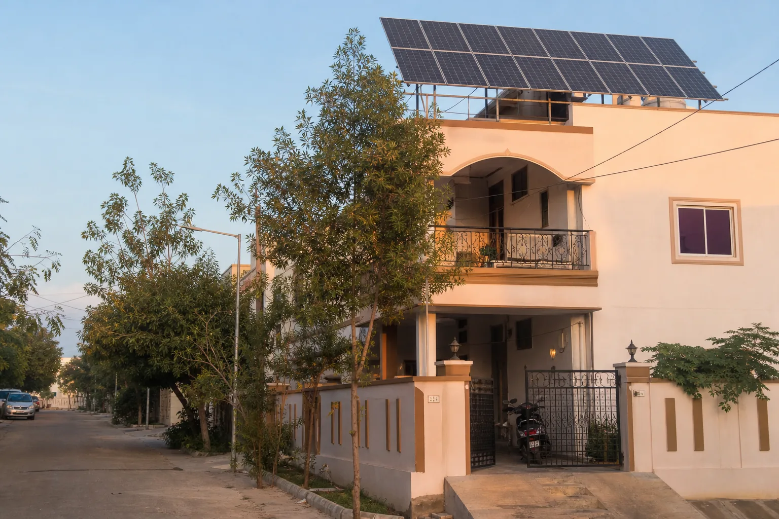 Indian home with rooftop solar under PM Surya Ghar